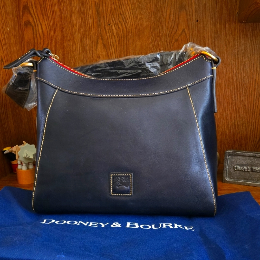 Dooney & Bourke Cassidy Hobo Navy Florentine leather NWT